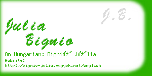 julia bignio business card